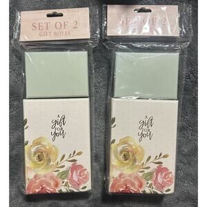 Set of 4 Floral Gift Boxes (2 Sets of 2) Small & Large | “A Gift For You” | New